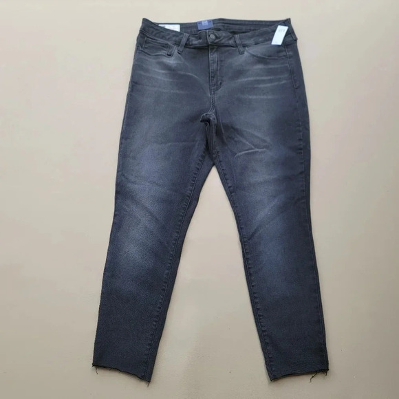 NWT GAP Women's Universal Jegging Mid Rise Black jeans Raw Sz 34 / 18 R  stretch - Picture 1 of 12